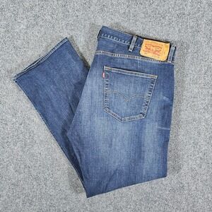 Levis 501 Button Fly Medium Wash Denim Jeans Blue Men's Tag Size 44x32 Act 42x31